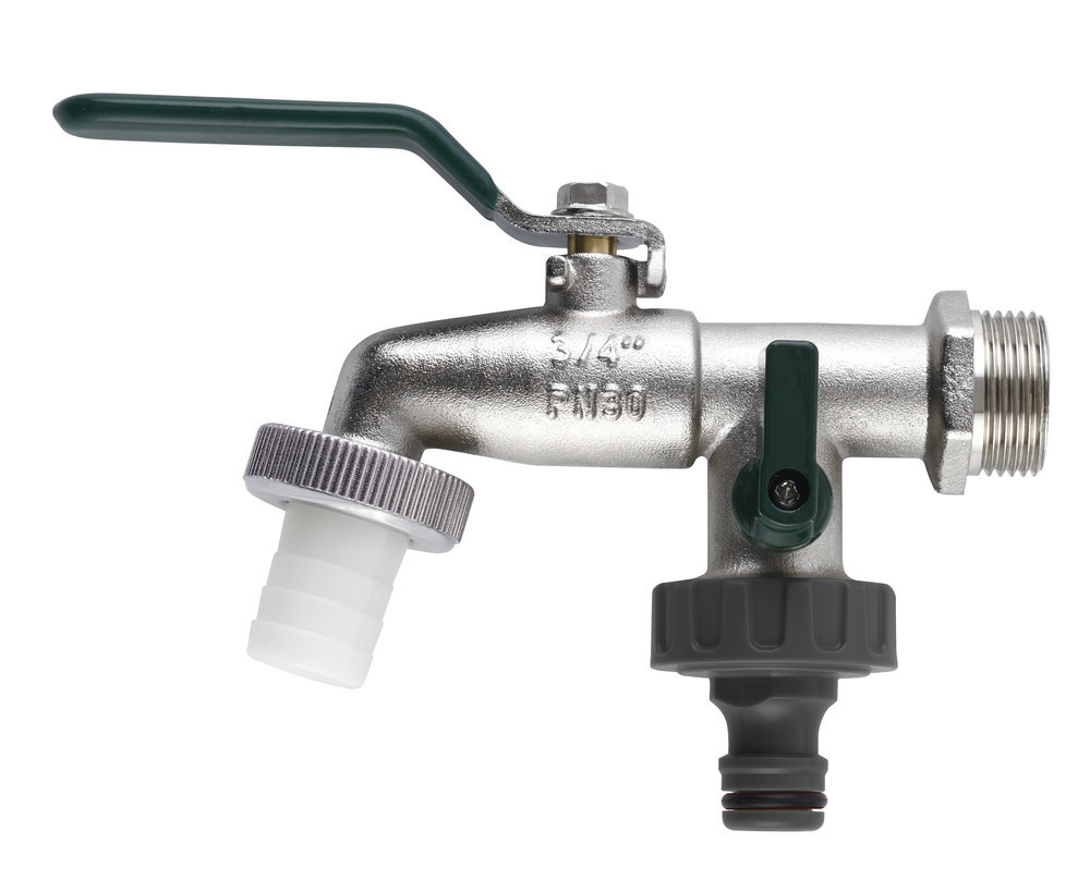 floraworld Dpl.-Kugel-Auslaufhahn3/4" m.Stecksystem Produktbild img2 L