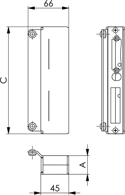 AMF, Schließkasten, Nr. 147 B, für E-Öffner, zum anschweißen, Stahl Produktbild img2 L