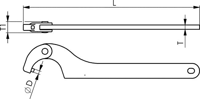 AMF Gelenk-Hakenschlüssel mit Zapfen, Nr. 776 C Produktbild img2 L