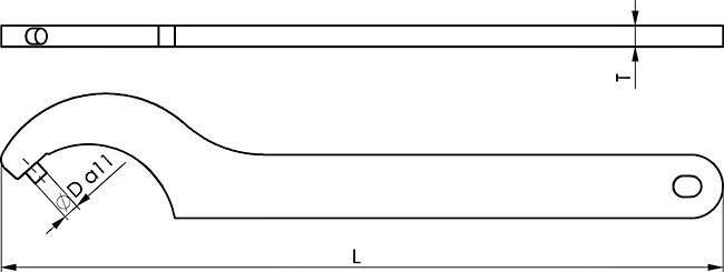 AMF Hakenschlüssel mit Zapfen, DIN 1810 B Produktbild img2 L