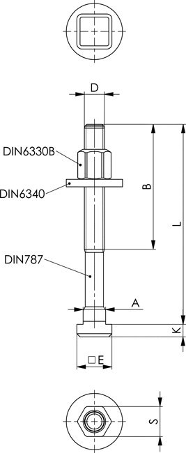 AMF Schraube für T-Nuten, komplett mit Mutter und Scheibe, DIN 787 Produktbild img2 L