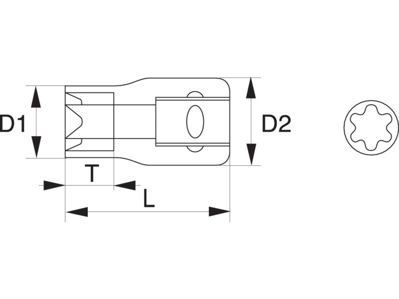 BAHCO Steckschlüssel Einsatz für TORX® E8 Produktbild img2 L