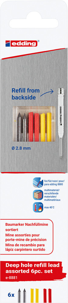 edding f.8880 Tiefloch Baumarker gelb, rot, graphit Produktbild img2 L