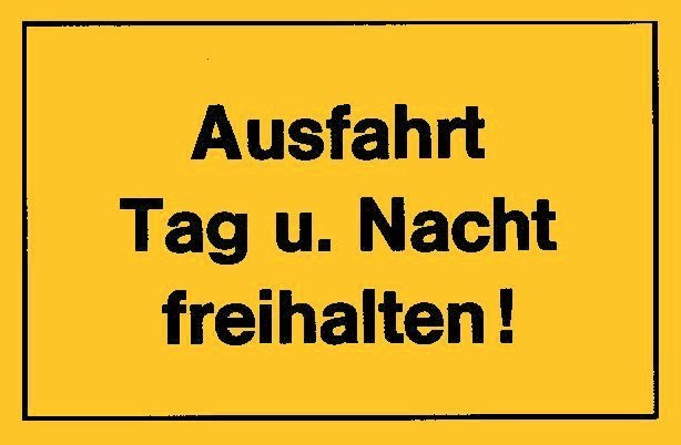 Hinweisschild "Ausfahrt Tag u. Nacht freihalten" Produktbild img1 L