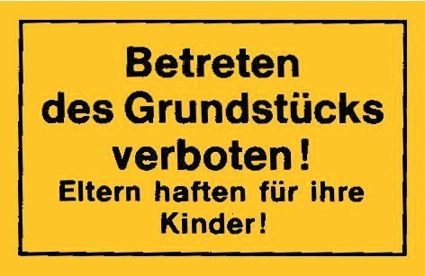 Schild 250x150, Betreten des Grundstücks verboten, gelb Produktbild img1 L