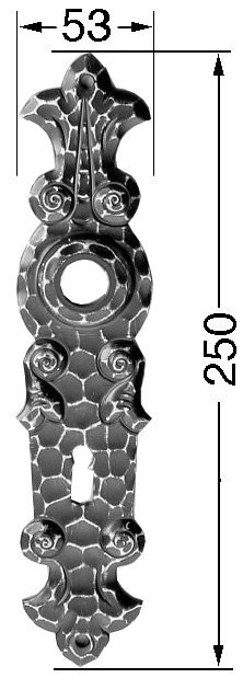HS ROWE ZT-Langschild 208Z,PZ,E72 sichtb. Verschr.,sw gehämmert Produktbild img1 L