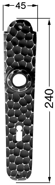 HS ROWE ZT-Langschild 270Z,PZ,E72 sichtb. Verschr.,sw gehämmert Produktbild img1 L