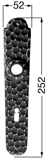 HS ROWE ABT-Langschild 270H,PZ,E92 sichtb. Verschr.,sw gehämmert Produktbild img1 L