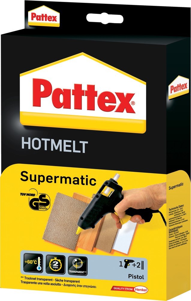 Pattex Pistole Hot(melt) Supermatic PXP 06 mit zwei Hot Sticks Produktbild img1 L
