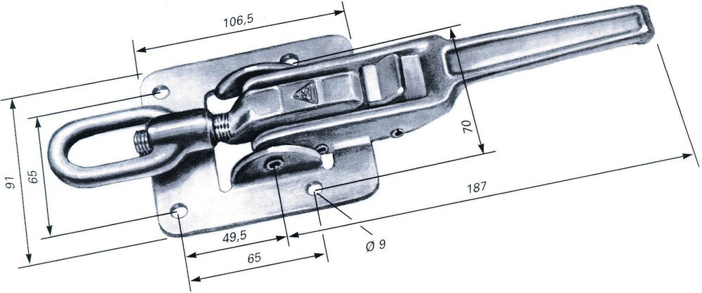 Neutral FBS,Exzenterverschluss,Gr.1, mit Zugöse und Anschraubsplatte Produktbild img1 L