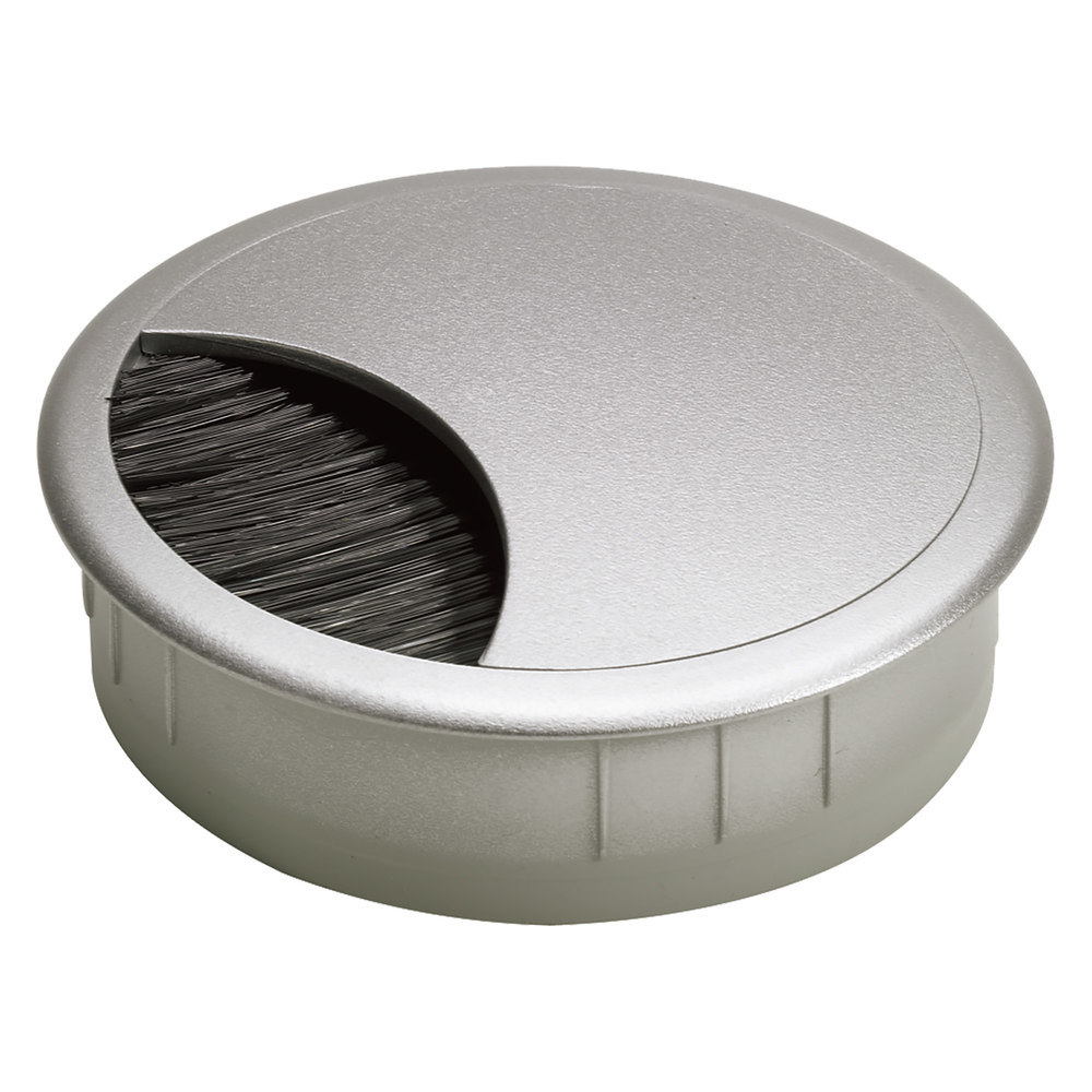 Hettich MB-Kabeldurchlass, mit Bürstendichtung, 9081331,rd., Ø 60mm,H 23,5mm,KF aluoptik Produktbild img1 L
