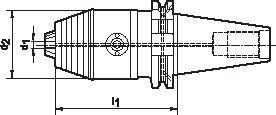 fortis CNC-Kurzbohrfutter für Rechts. und Linlslauf, DIN 69871, Form AD/B; Produktbild img2 L