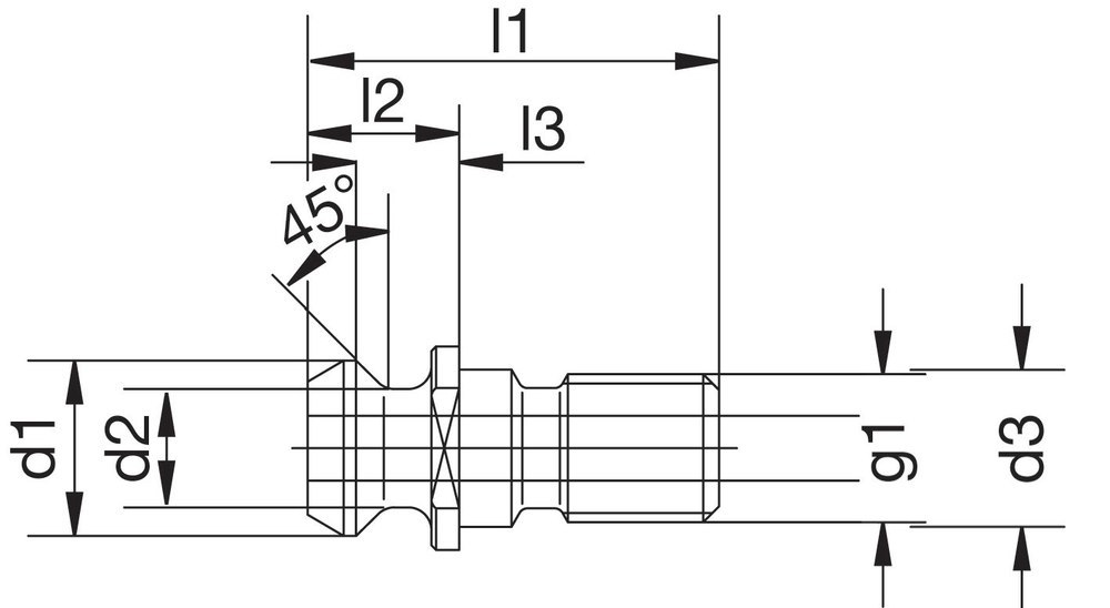 HAIMER Anzugsbolzen, ISO7388 B, mit Durchgangsbohrung Produktbild img2 L