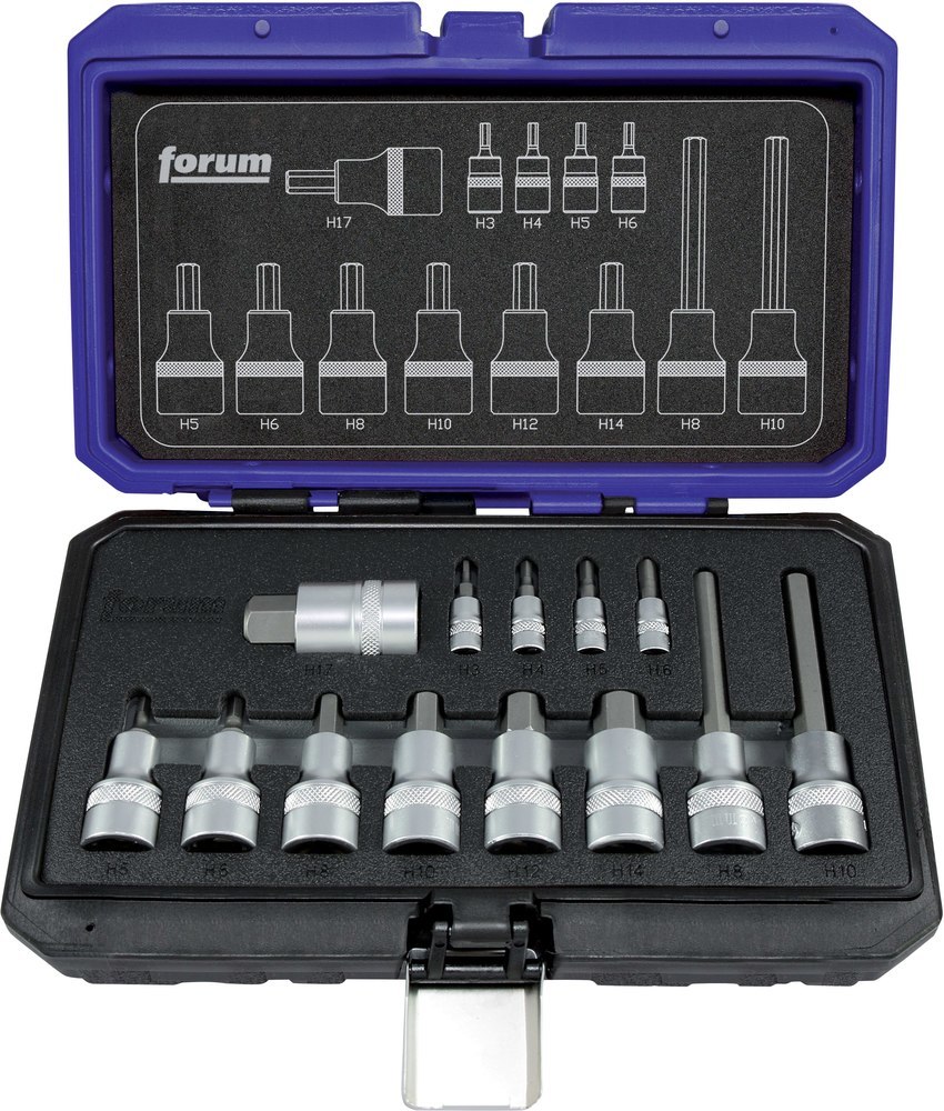 FORUM Innensechskant-Einsatz-Garnitur 1/4"+1/2" 13-teilig Produktbild img1 L