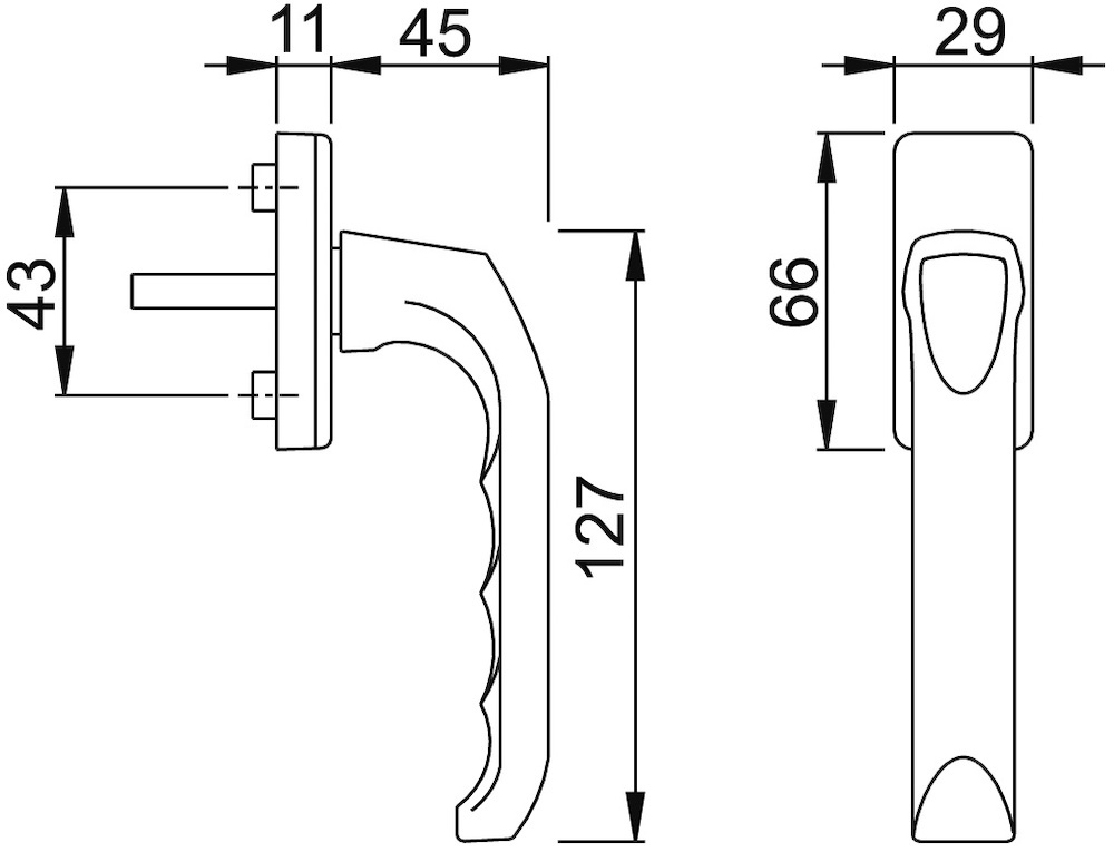 HOPPE® Fenstergriff London 013/U34, N10, ohne Schrauben, Aluminium Produktbild img2 L