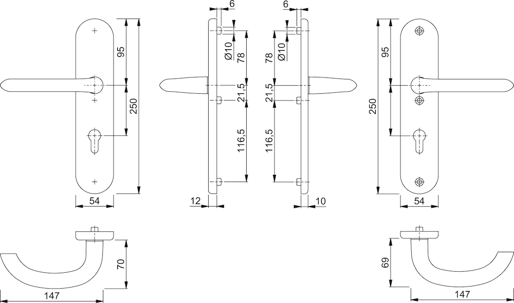 HOPPE SI-DRG 1138/3331/3410,LS ov.,12mm,ES1/PZ 72/8,F1,TS 41-46 Produktbild img2 L