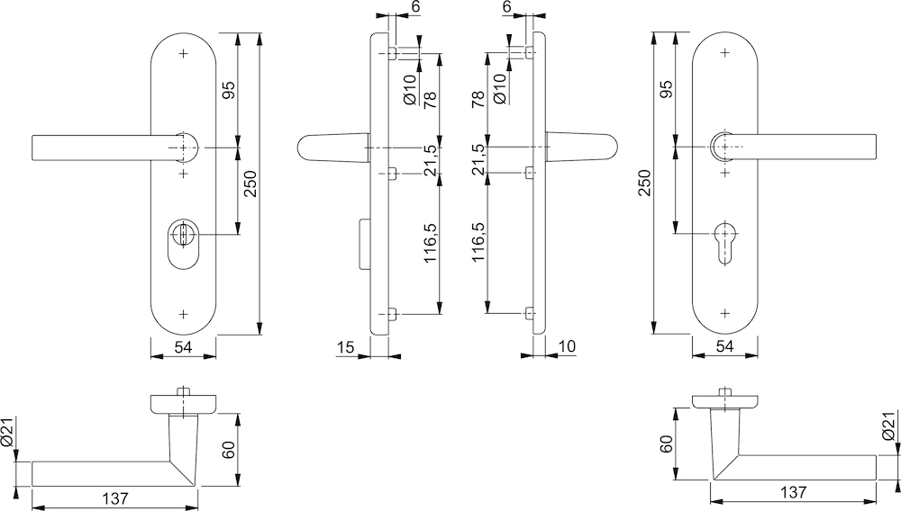 HOPPE SI-DRG 1400/3332ZA/3310,LS ov.,15mm,ES1,ZA/PZ 72/8,F1,TS 42-47 Produktbild img2 L