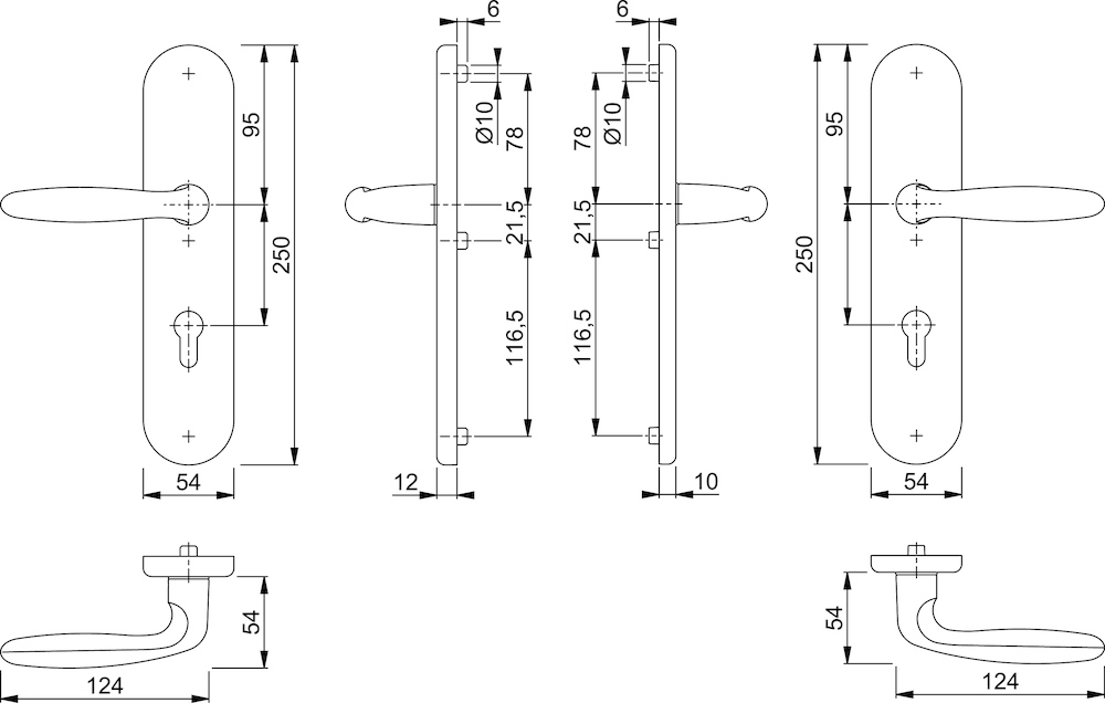 HOPPE SI-DRG 1510/3331/3310,LS ov.,12mm,ES1/PZ 72/8,F1,TS 42-47 Produktbild img2 L
