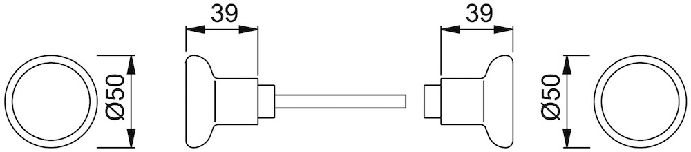 HOPPE Knopflochteil 54, 8mm, F1 eloxiert Produktbild img2 L