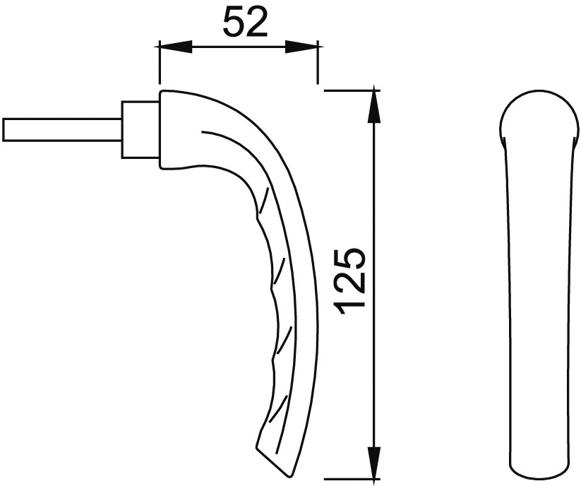 HOPPE Fenstergriff Tôkyô SG0710RH,Stand.,7/45,verkehrsw. Produktbild img2 L
