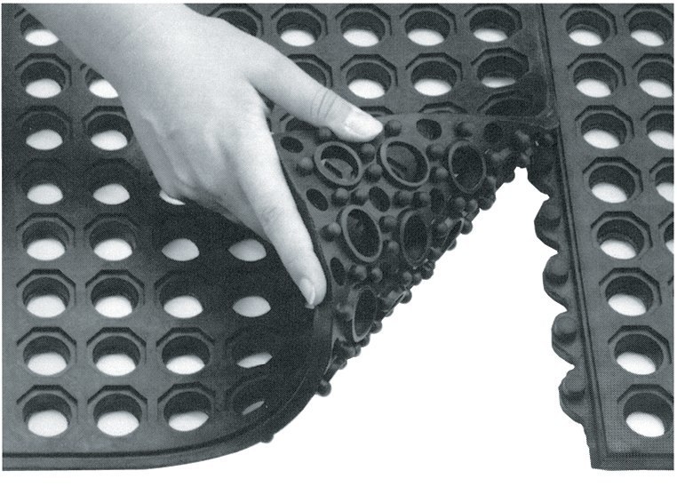 Neutral Arbeitsplatzsteckmatte SBR/NR, schwarz o ffene Decke 14mm, 900x900mm Produktbild img1 L