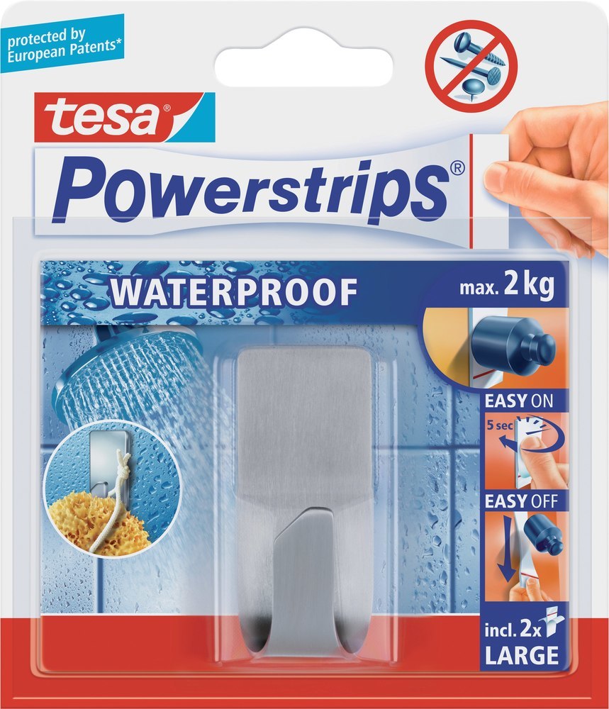 TESA,Haken Zoom,Inh.1St Powerstrips Waterproof,Metall Produktbild img1 L