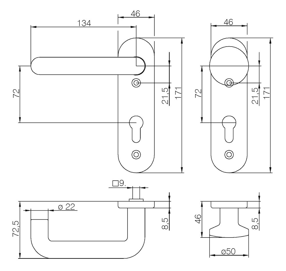 DENI® 3792 ov.,PZ72/9,TS 40-66,schwarz,o.No. Produktbild img2 L