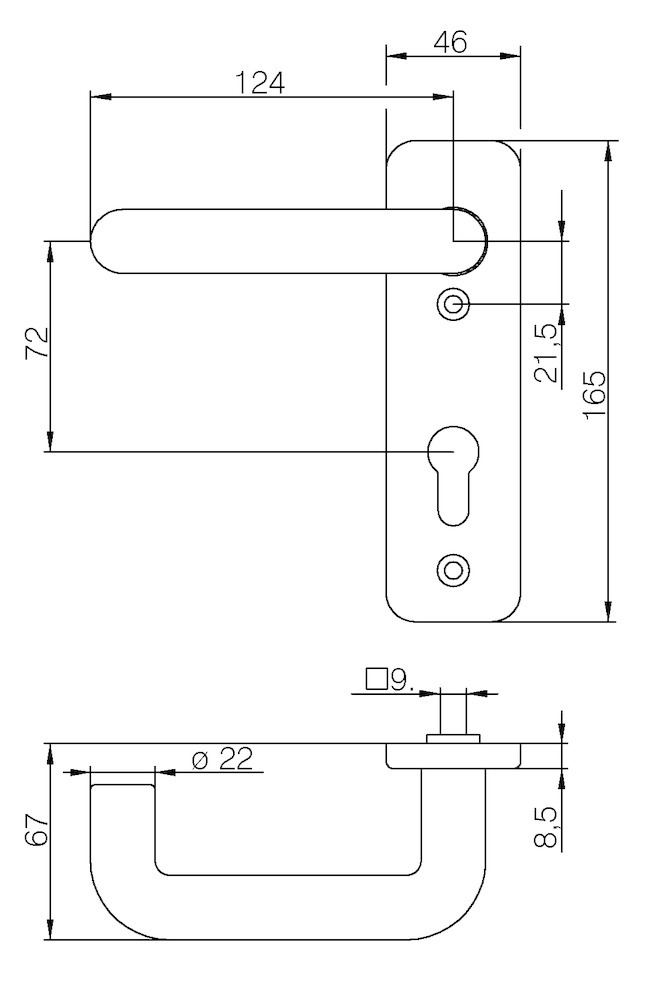DENI® 3698 eck,PZ72/9,TS 40-66,schwarz,o.No. Produktbild img2 L