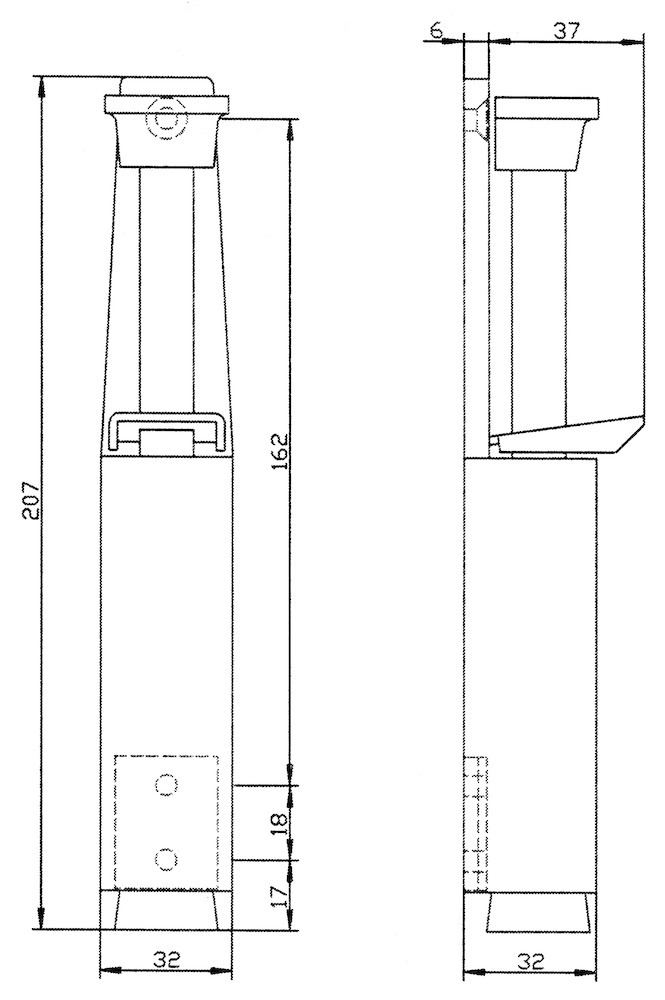 DENI Türfeststeller mit Tretbolzen 3837, Zinkdruckguss. Produktbild img2 L