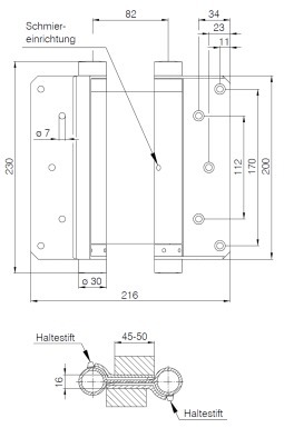 DENI Pendeltürband,beidseitig pendelnd zum Anschrauben, DN Bandrolle 30 Produktbild img2 L