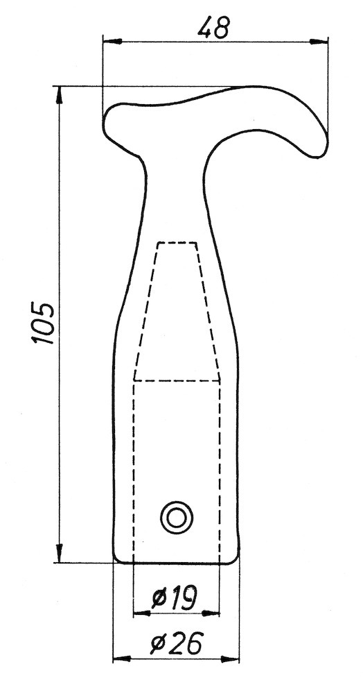 DENI OL-Stockhaken, f.OL.schnäpper, 4992,L 105mm,B 48mm, Aluminium, sw, einbrennlack. Produktbild img2 L