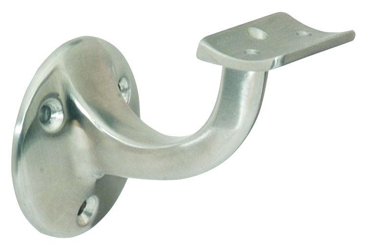 DENI OA-Handlaufstütze, 5232, mit gewölbter Auflage, Aluminium, silber eloxiert Produktbild img1 L