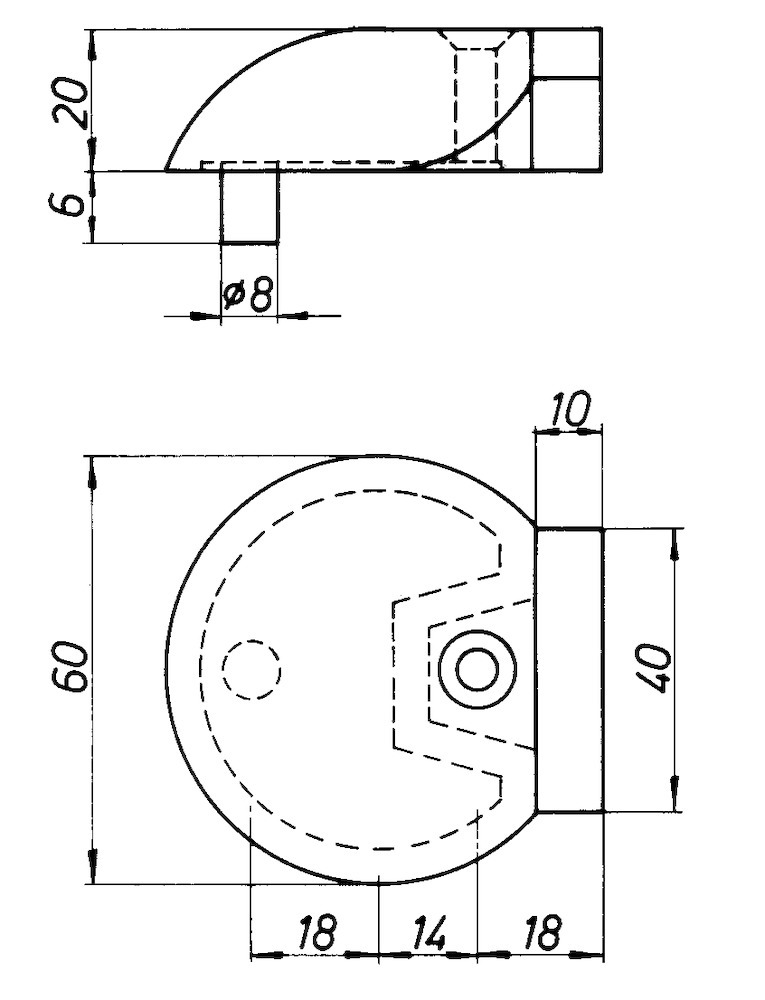 DENI Türstopper 3846,Bodenmontage,H 20mm,silberfarben Produktbild img2 L