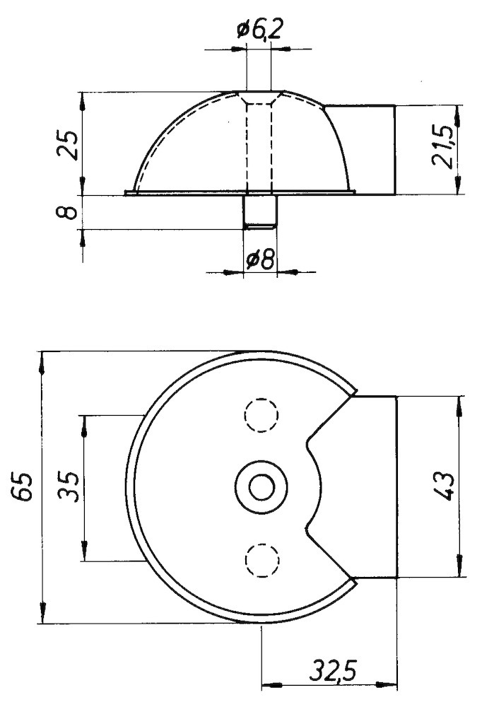 DENI® Türstopper 3847,Bodenmontage,H 25mm,edelstahl matt gebürstet Produktbild img2 L