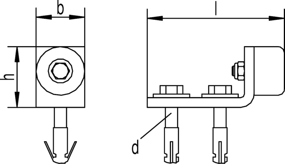HELM ST-Torpuffer, 460, mit Dübeln und Schrauben,B50mm,H60mm,L130mm, Stahl Produktbild img2 L
