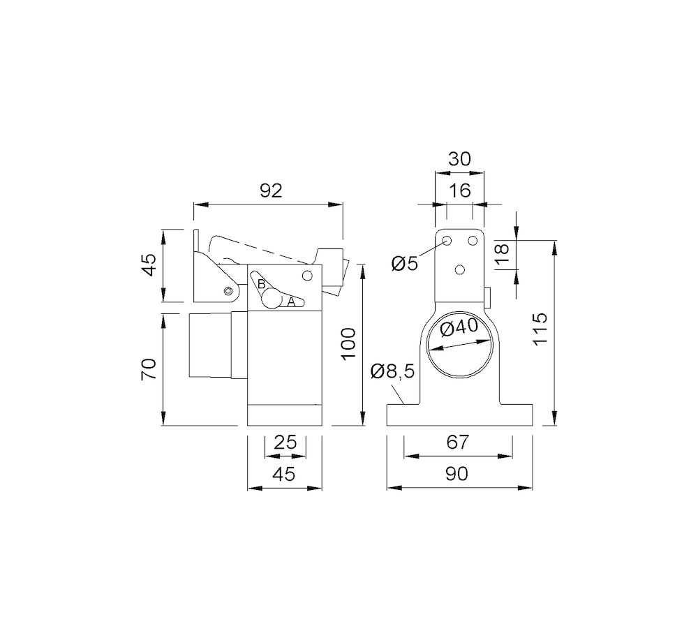 KWS Türfeststeller 1010, Aluminium Produktbild img2 L