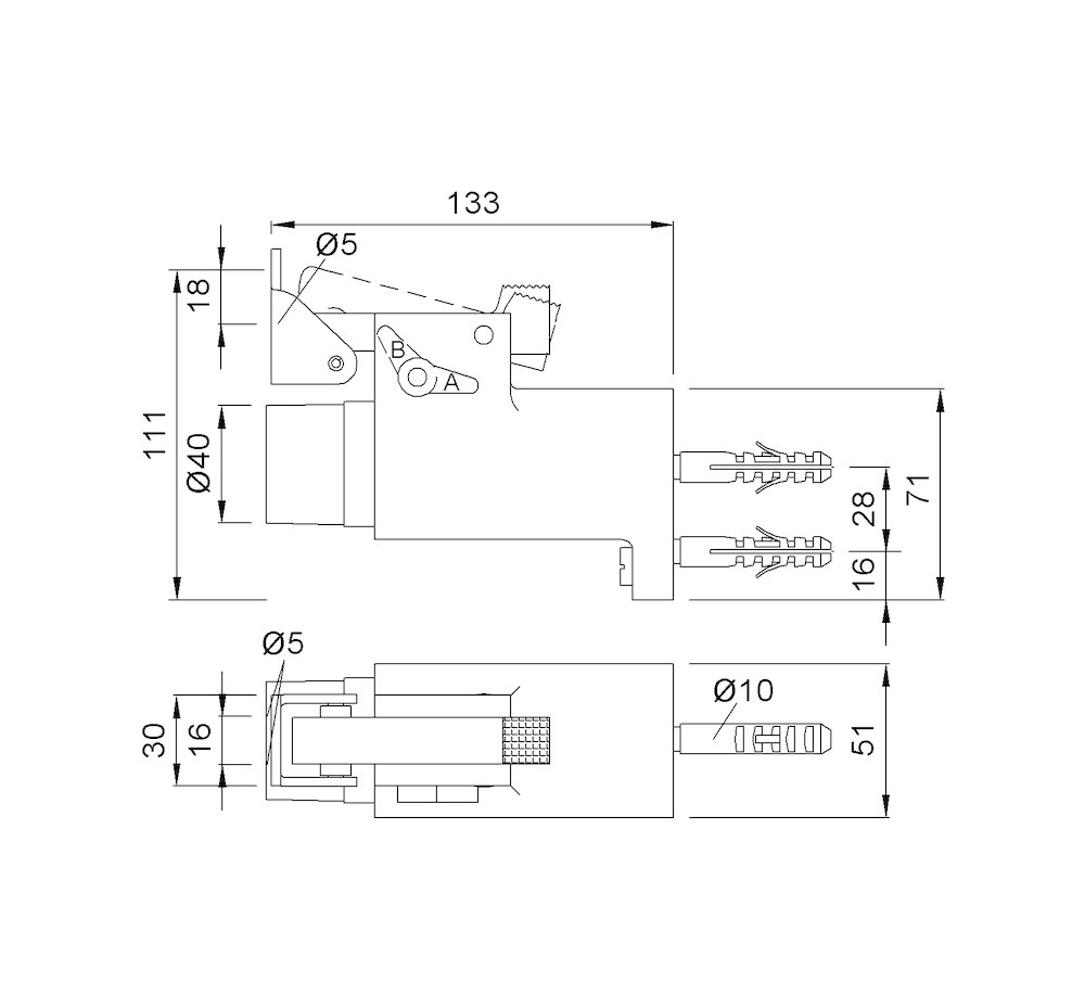 KWS Türfeststeller 1011,H111mm, silberfarben, einbrennlack. Produktbild img2 L