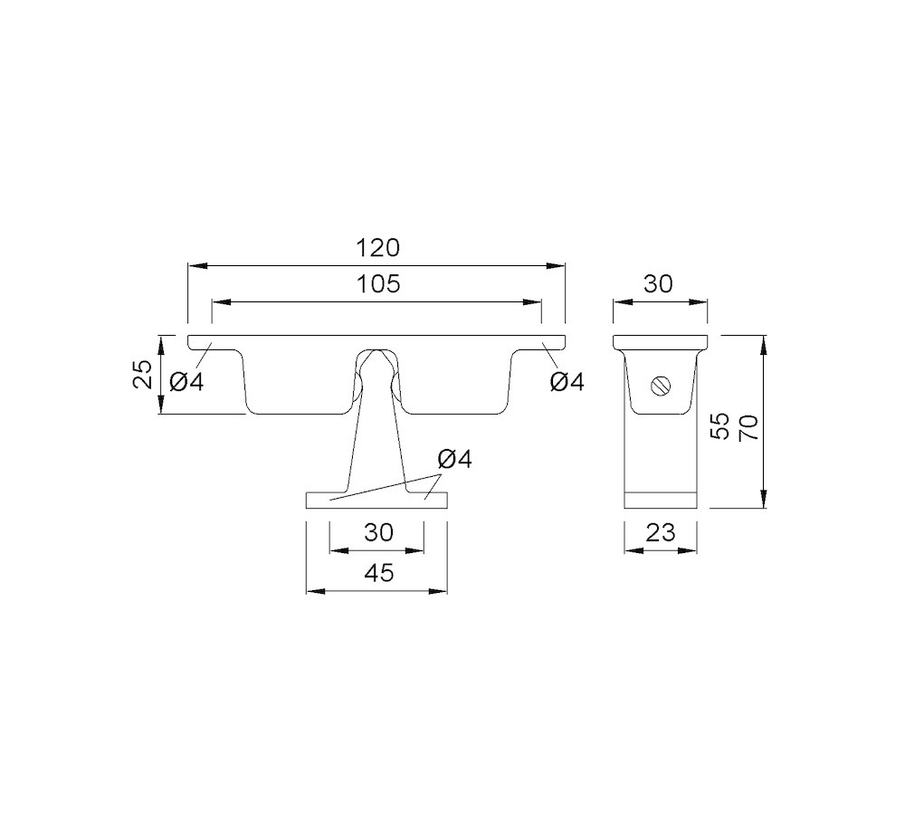 KWS Türfeststeller 1055,H70mm, silberfarben, einbrennlack. Produktbild img2 L