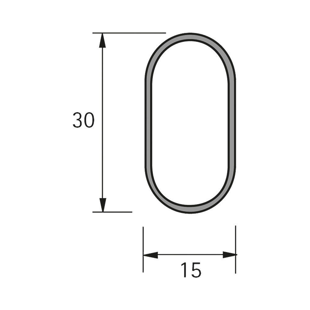 Hettich Schrank-Rohr, oval, 47615 , 30 x 15 x 2000mm, Stahl hochglanzverchromt Produktbild img2 L