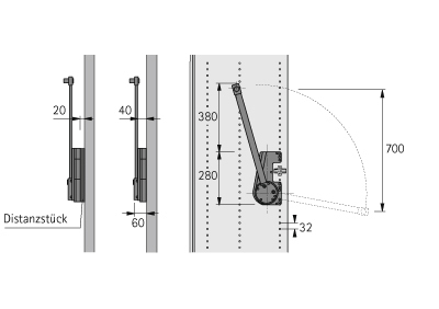 Hettich Schrank-Kleiderlift, Duo Lift 15, 42507, 750-1150mm, 15kg, aluminiumoptik Produktbild img3 L