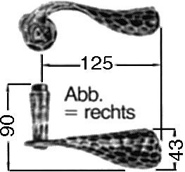 HS ROWE SCHEITTER, Haustür-Drücker 170H Produktbild img2 L