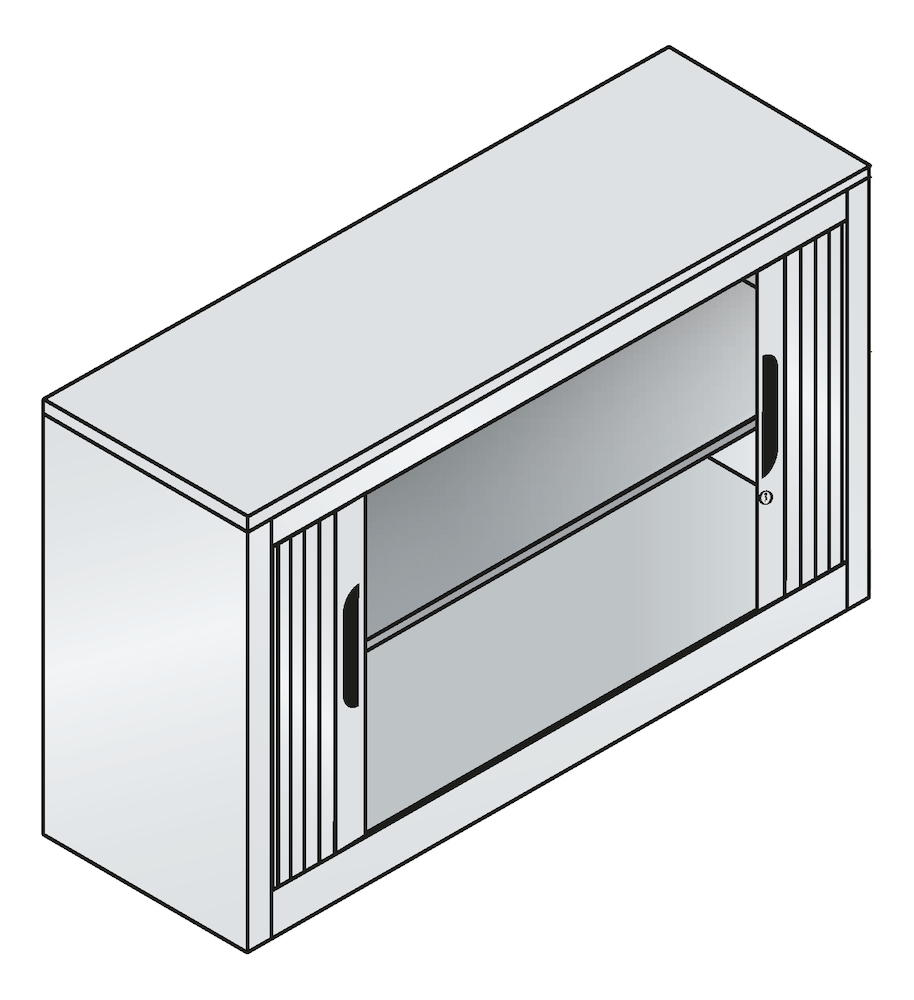 CP Akten-Sideboard Omnispace mit Rollladen, 1 Ordnerhöhe, H720xB800xT420mm Produktbild img3 L