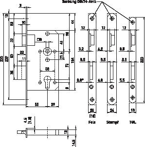 BMH Einsteckschloss Mustang 50, Stahl Produktbild img2 L