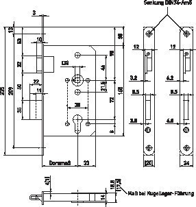 BMH Einsteckschloss Meisterstück 450, Edelstahl Produktbild img2 L