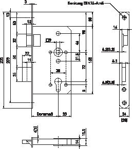 BMH FH Panik-Einsteckschloss 1013, Stahl, Wechselfunktion E Produktbild img2 L