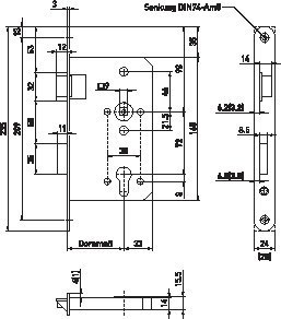 BMH FH Panik-Einsteckschloss 1028, Edelstahl, Umschaltfunktion B Produktbild img2 L