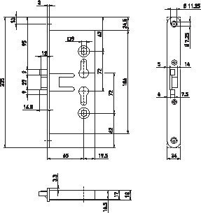 BMH Einsteckschloss 1739,PZW72/9,D65,F24x235rd Produktbild img2 L