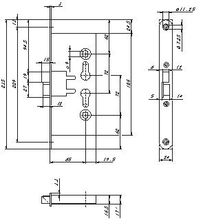 BMH PA-Einsteckschloss B 82,PZW72/9,D65,F24x235rd,PAF-E ausw. Produktbild img2 L