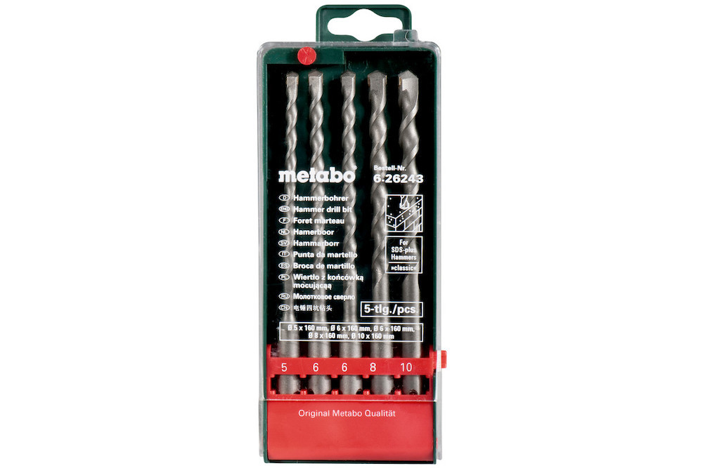 metabo SDS-plus Classic-Bohrersatz 5-teilig Ø 5, 6, 6, 8, 10 mm, L=160 mm (626243000) Produktbild img1 L
