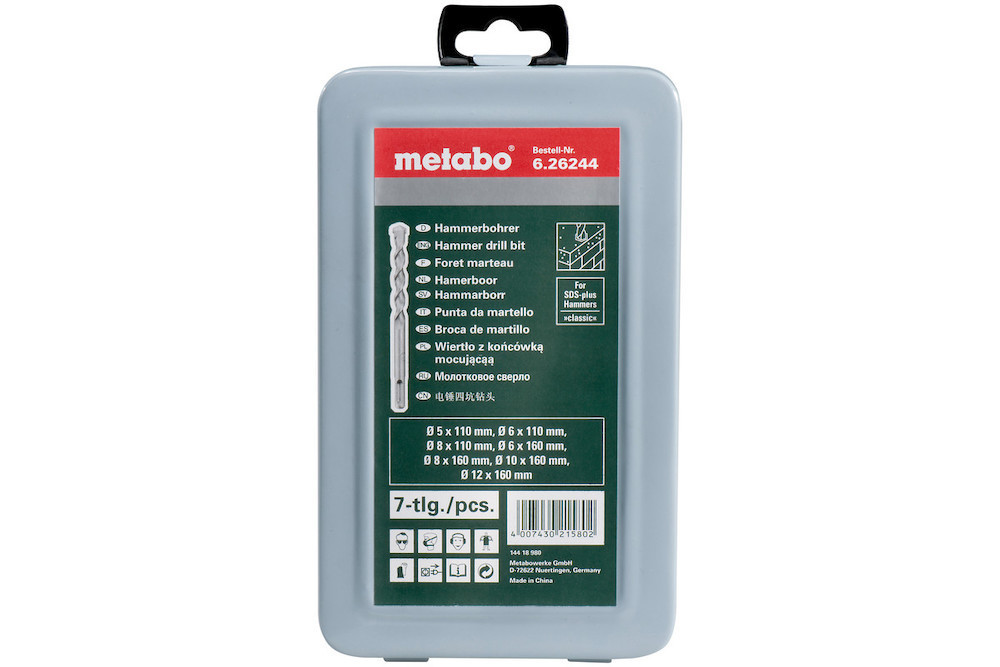 metabo SDS-plus Classic-Bohrersatz 7-teilig Ø 5, 6, 8 mm, L=110 mm / Ø 6, 8, 10, 12 mm … Produktbild img1 L